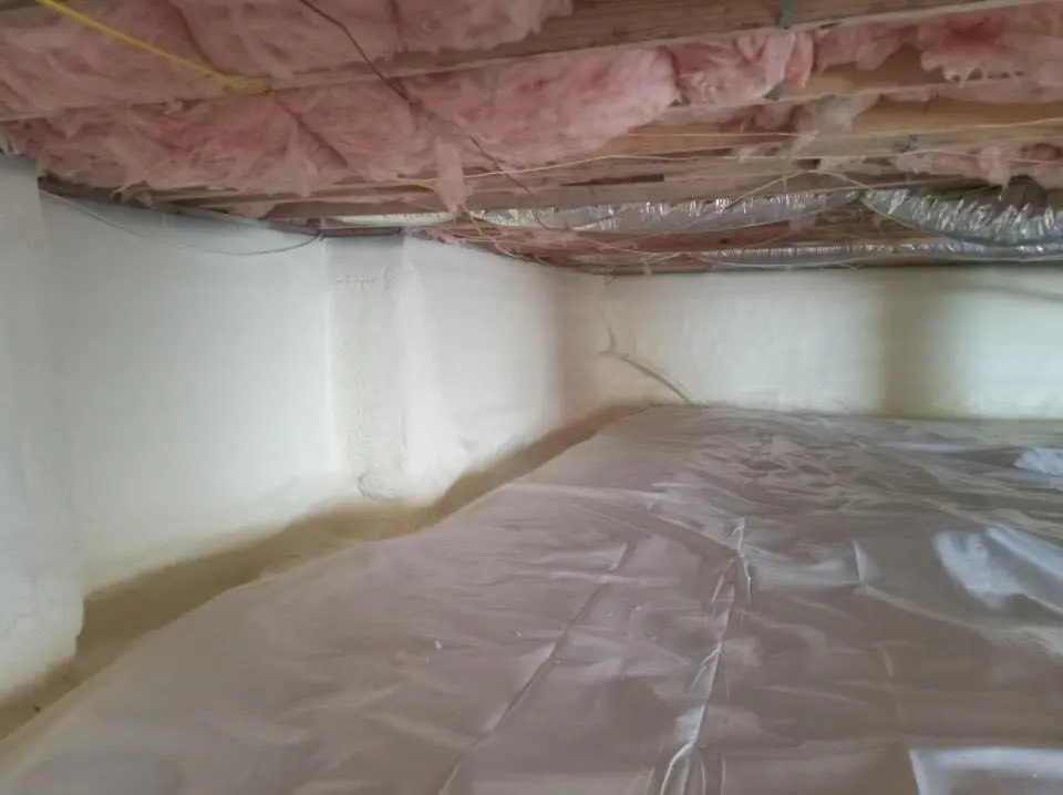 Crawl space encapsulation with closed-cell spray foam for Attic Insulation in Topeka