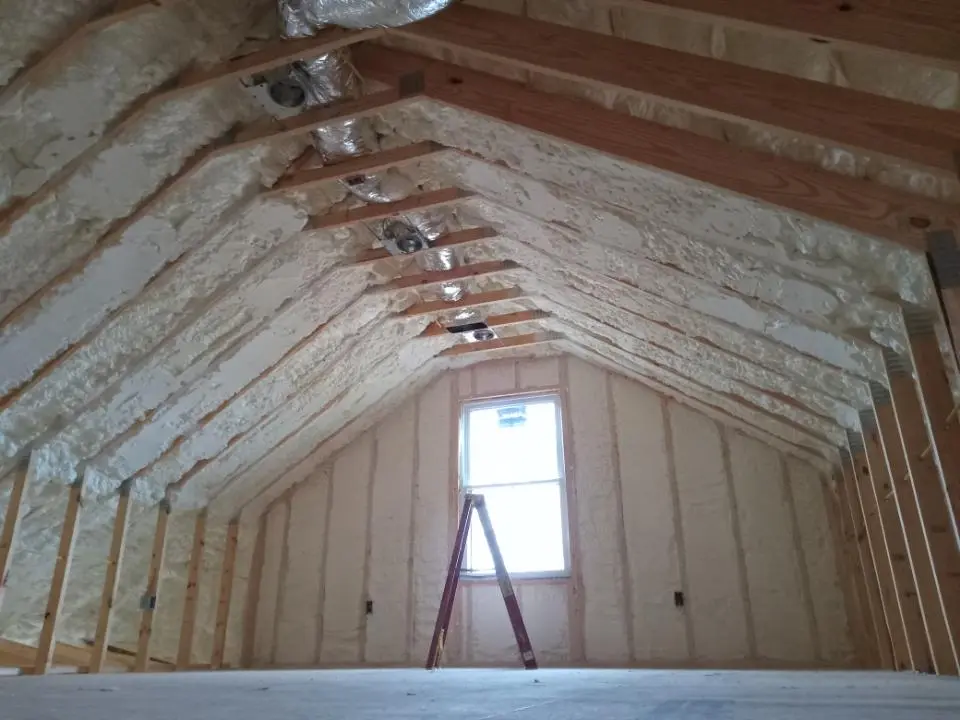 Spray foam roofing application for Crawl Space Insulation project in Topeka